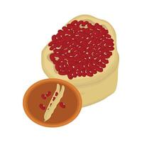 Illustration of red bean vector