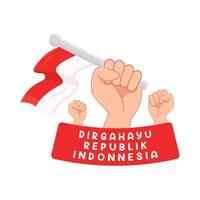 ilustración de dirgahayu republik Indonesia vector