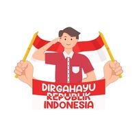 ilustración de dirgahayu republik Indonesia vector