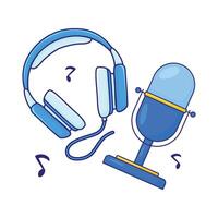 Illustration of headphone with microphone vector