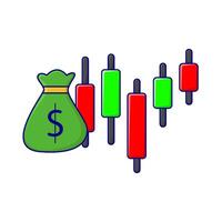 Illustration of investment graph vector