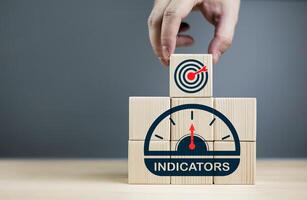 Indicators of success. concepts of business setting KPIs and measuring them along with designing processes to reach goals efficiently. photo