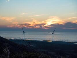 Offshore Wind Turbines Farm in Taiwan. photo