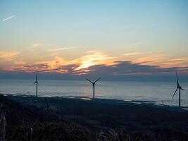 Offshore Wind Turbines Farm in Taiwan. photo