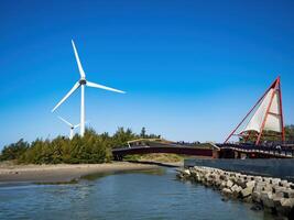 Wind Turbines Farm in Taiwan. photo