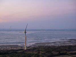 Offshore Wind Turbines Farm in Taiwan. photo
