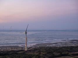 costa afuera viento turbinas granja en taiwán foto