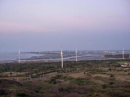 Offshore Wind Turbines Farm in Taiwan. photo