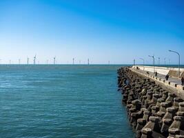 Wind Turbines Farm in Taiwan. photo