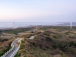 Offshore Wind Turbines Farm in Taiwan. photo