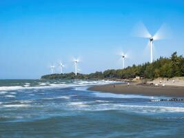 Wind Turbines Farm in Taiwan. photo