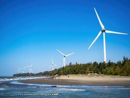 Wind Turbines Farm in Taiwan. photo