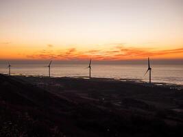 Offshore Wind Turbines Farm in Taiwan. photo