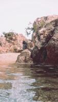 Rocky Cliff Overlooking Scenic Body of Water video