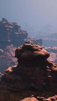 A Majestic Red Stone Canyon Embracing an Enigmatic Rock Formation video