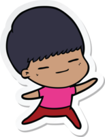 pegatina de un niño presumido de dibujos animados png