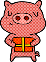 cartoon christmas pig png
