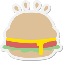 una sabrosa pegatina de hamburguesa png