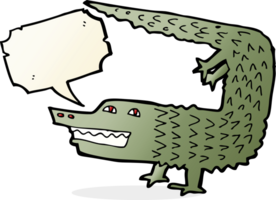 crocodile de dessin animé avec bulle de dialogue png