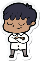 sticker of a cartoon happy boy png