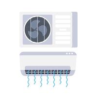 Air conditioner System. Faster Cooling. Device for monitoring the room temperature. Vector illustration