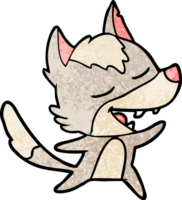 cartoon wolf laughing png