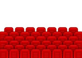 Red movie theater seats for comfortable watching film. Cinema chair. Vector illustration