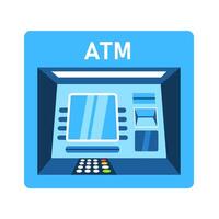 ATM Automated teller machine with current operation. Vector illustration