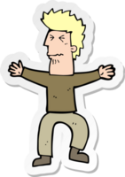 sticker of a cartoon stressed out man png