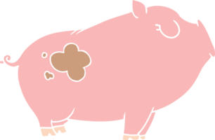flat color style cartoon pig png