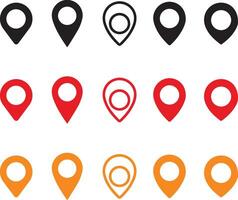 set of map pointers Location map icon, gps pointer mark vector