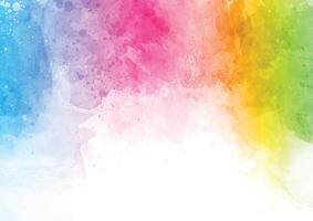 Rainbow coloured watercolor texture background vector