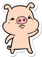 sticker of a cartoon grumpy pig png