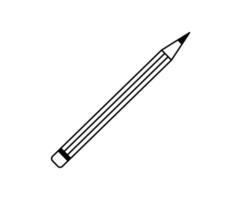 Pencil line icon. Vector outline sketch illustration isolated on white