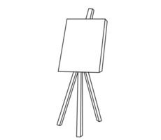 Easel line icon. Outline vector illustration isolated on white background. Artist supply