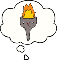 cartoon flaming chalice with thought bubble png