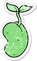 distressed sticker of a cartoon sprouting seed png