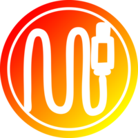 elektrisch plug circulaire icoon met warm helling af hebben png