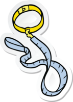 sticker of a cartoon dog collar and leash png