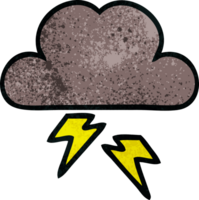retro grunge texture cartoon of a storm cloud png