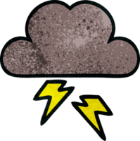 retro grunge structuur tekenfilm van een storm wolk png