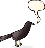 corbeau de dessin animé avec bulle de dialogue png