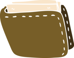 cartoon doodle old leather wallet png