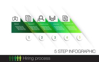 5 step infographic template is designed to illustrate key elements for business direction and marketing strategy. vector