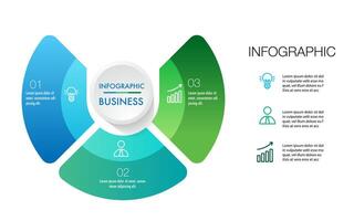 Infographic template 3 step analysis vector