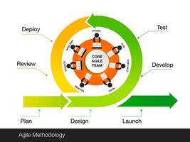 The core values of Agile team software development vector