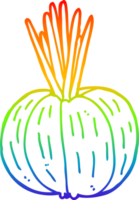 rainbow gradient line drawing of a cartoon vegetable png