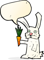 cartoon rabbit with carrot with speech bubble png