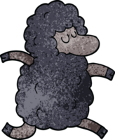 Cartoon-Doodle schwarze Schafe png