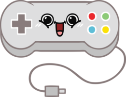 flat color retro cartoon of a game controller png